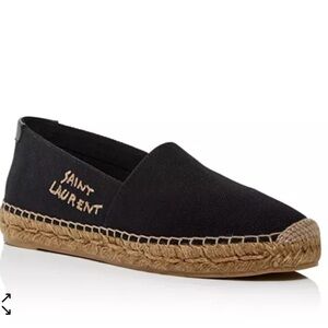 Saint Laurent logo-embroidered espadrilles 7US / 37EU, BLACK